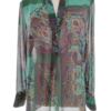 DAYS LIKE THIS Rozmiar 42/44 Kolor Szmaragdowy Paisley Split Crew Neck Tunika Popover Bluzka Długi rękaw