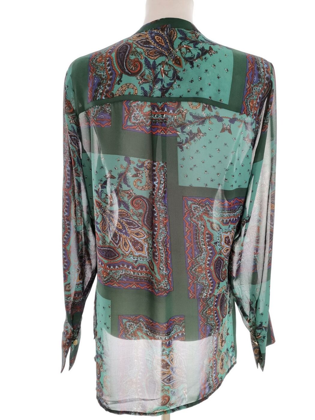 DAYS LIKE THIS Rozmiar 42/44 Kolor Szmaragdowy Paisley Split Crew Neck Tunika Popover Bluzka Długi rękaw DAYS LIKE THIS Rozmiar 42/44 Kolor Szmaragdowy Paisley Split Crew Neck Tunika Popover Bluzka Długi rękaw