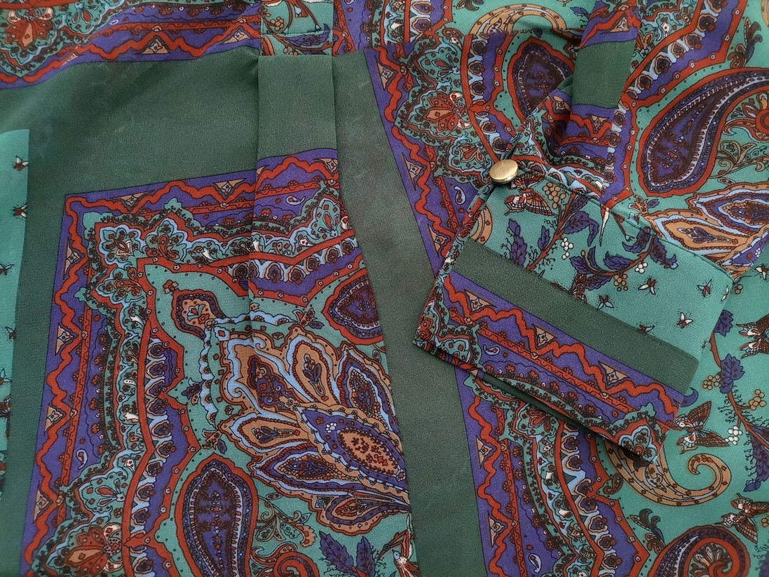 DAYS LIKE THIS Rozmiar 42/44 Kolor Szmaragdowy Paisley Split Crew Neck Tunika Popover Bluzka Długi rękaw DAYS LIKE THIS Rozmiar 42/44 Kolor Szmaragdowy Paisley Split Crew Neck Tunika Popover Bluzka Długi rękaw