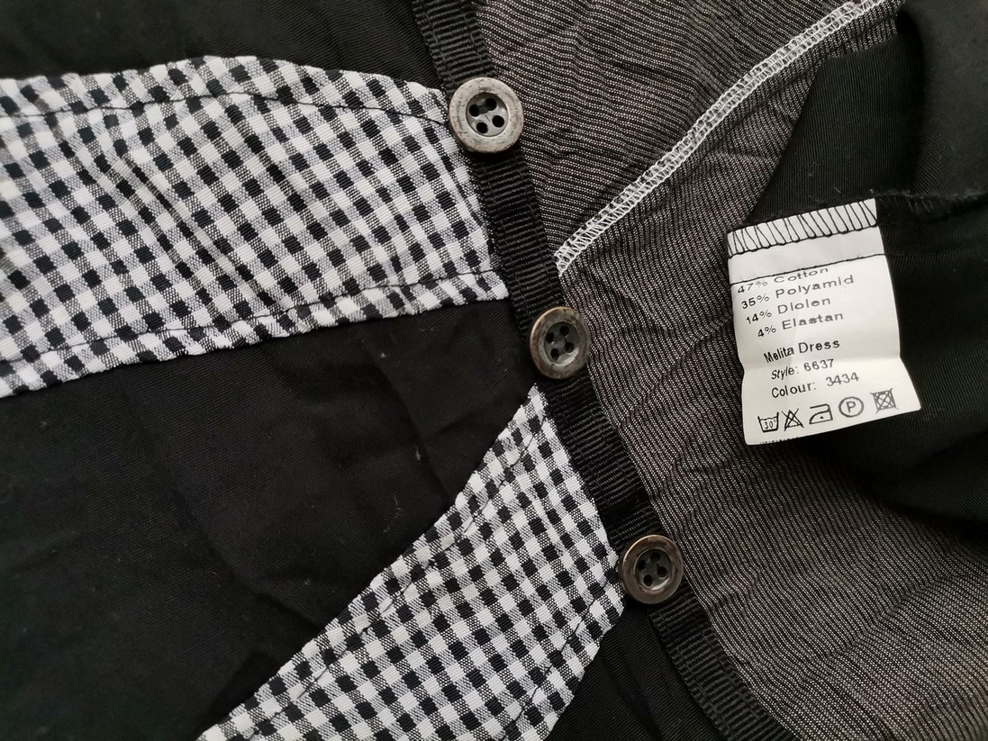 Wearhouse Rozmiar M Kolor Czarny Krata Kwadratowy dekolt Sukienka A-Line Bezrękawnik Do Kolan Materiał Bawełna Wearhouse Rozmiar M Kolor Czarny Krata Kwadratowy dekolt Sukienka A-Line Bezrękawnik Do Kolan Materiał Bawełna