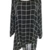 DIA DIA design Rozmiar 4XL Kolor Czarny Krata Okrągły dekolt Tunika Bluzka Rękaw 3/4 Materiał Wiskoza 100%