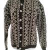 Vintage Rozmiar 42/44 Kolor Brązowy Crew Neck Kardigan Zapinany Długi rękaw Gruba dzianina
