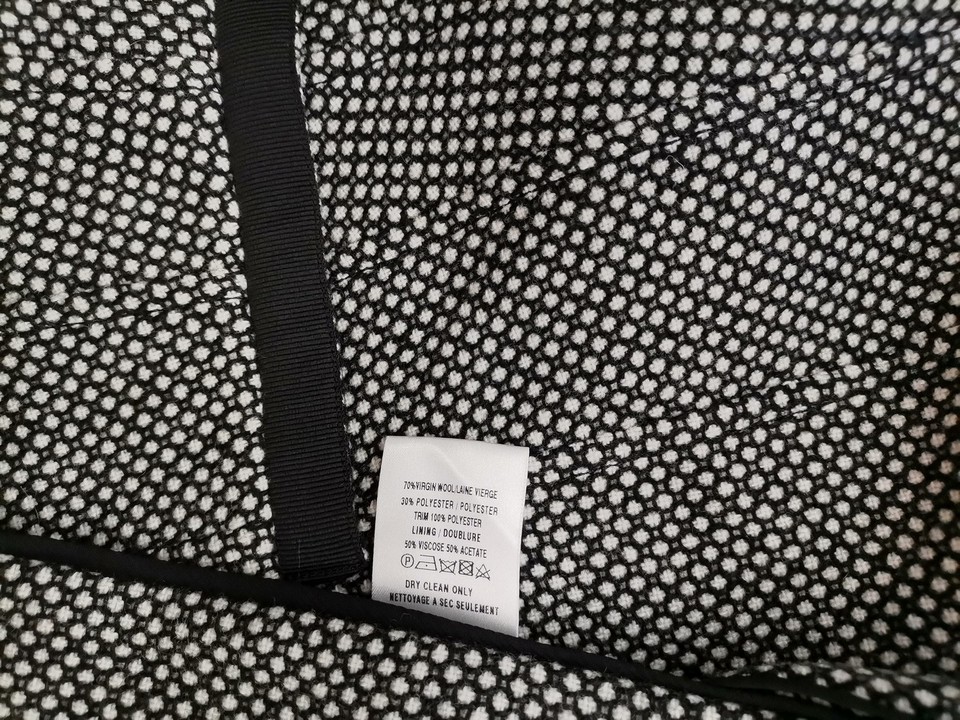 Kaliko Rozmiar 18 (46) Kolor Czarny Split Crew Neck Żakiet Haczyk Rękaw 3/4 Materiał Dziewicza Wełna
