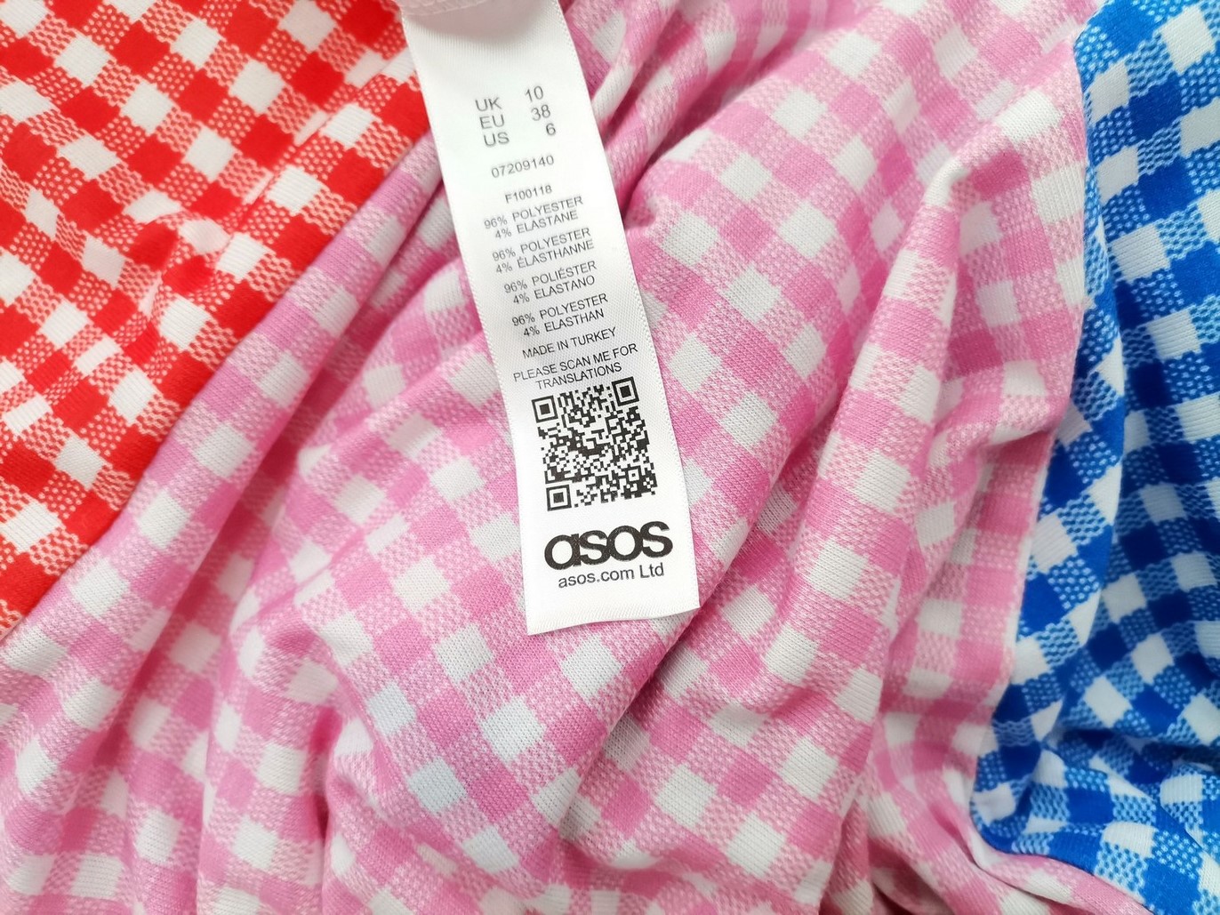 ASOS Rozmiar 10 (38) Kolor Niebieski Krata W serek Sukienka A-Line Krótki rękaw Do Kolan ASOS Rozmiar 10 (38) Kolor Niebieski Krata W serek Sukienka A-Line Krótki rękaw Do Kolan