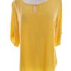 Zavanna Rozmiar 38 Kolor Żółty Keyhole Crew Neck Bluzka Rękaw 3/4 Materiał Wiskoza 100%