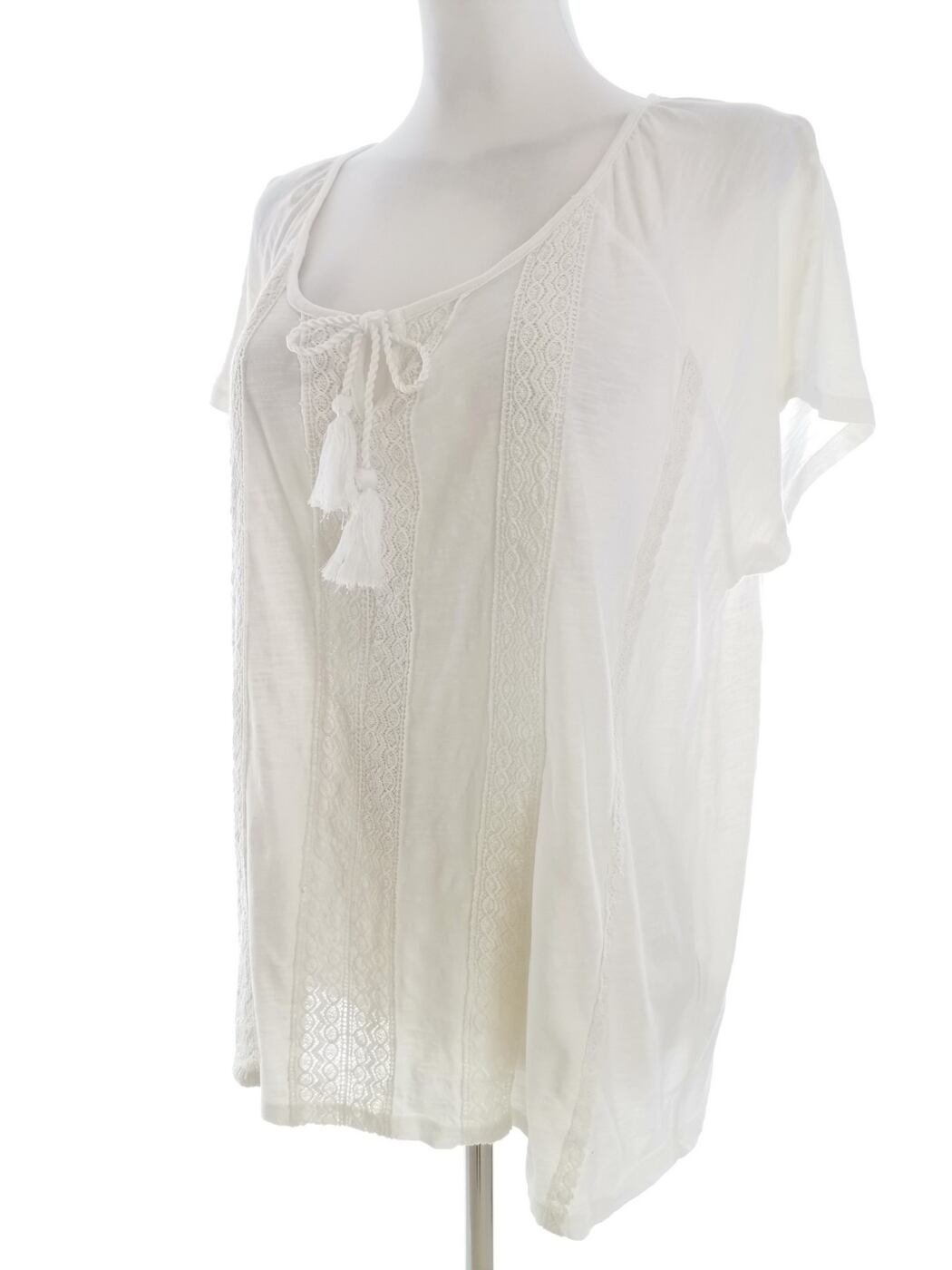 BETTY BARCLAY Rozmiar 44 Kolor Biały Keyhole Crew Neck Bluzka Krótki rękaw Materiał Bawełna 100%