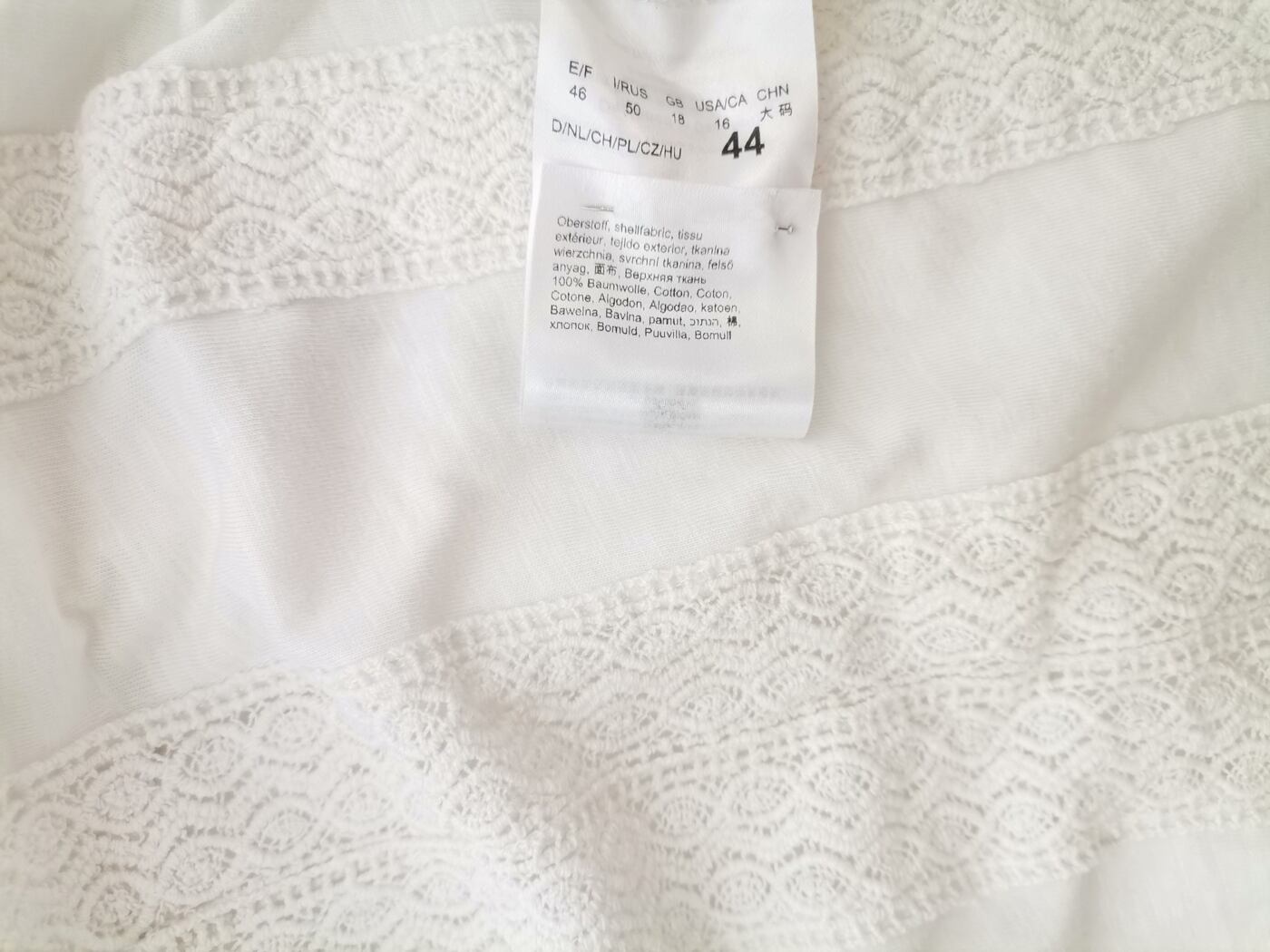 BETTY BARCLAY Rozmiar 44 Kolor Biały Keyhole Crew Neck Bluzka Krótki rękaw Materiał Bawełna 100%