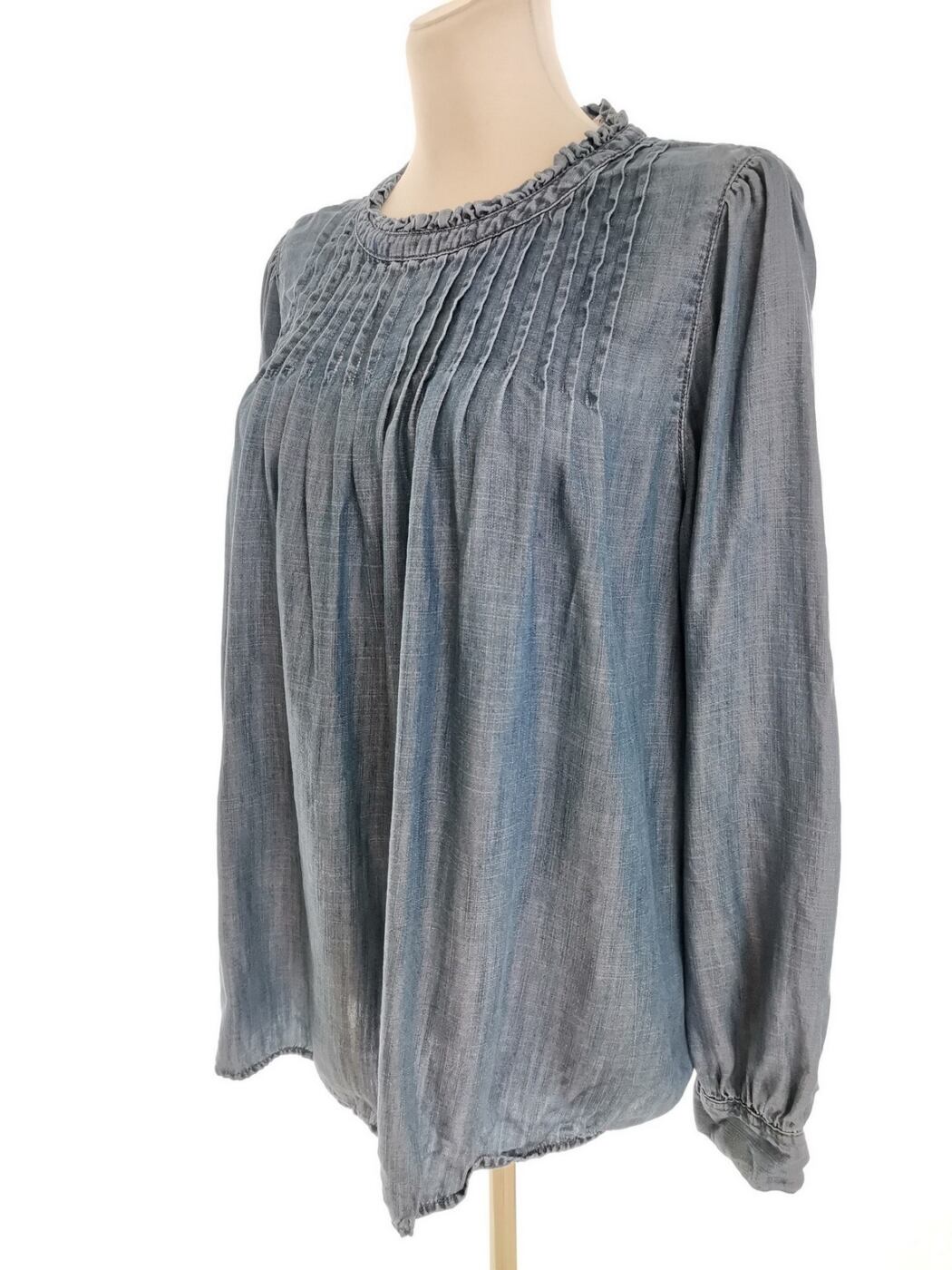 Rozmiar 14 (42) Kolor Niebieski Crew Neck Bluzka Długi rękaw Materiał Lyocell 100%