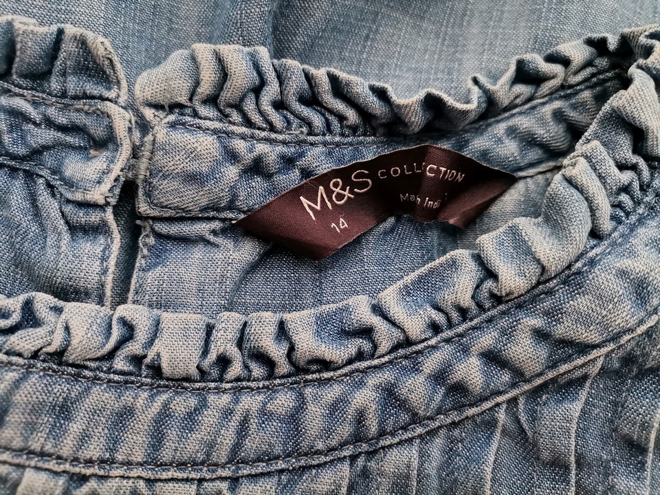 Rozmiar 14 (42) Kolor Niebieski Crew Neck Bluzka Długi rękaw Materiał Lyocell 100%