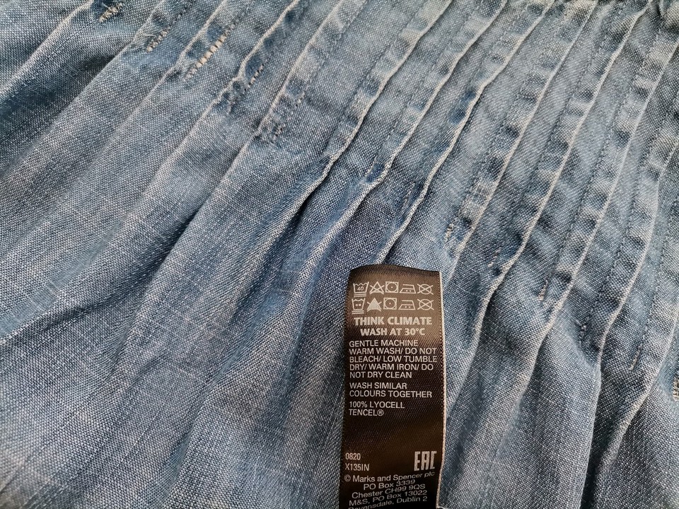 Rozmiar 14 (42) Kolor Niebieski Crew Neck Bluzka Długi rękaw Materiał Lyocell 100%