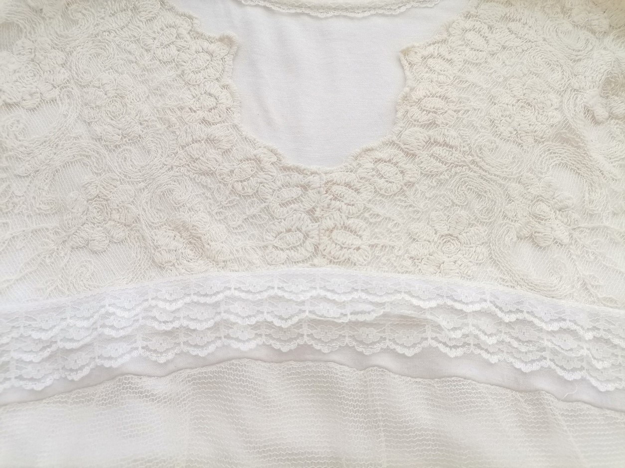 Vintage Rozmiar 38/40 Kolor Kremowy W łódkę Sukienka A-Line Rękaw 3/4 Do Kolan Vintage Rozmiar 38/40 Kolor Kremowy W łódkę Sukienka A-Line Rękaw 3/4 Do Kolan