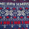 Merry Christmas Rozmiar M Kolor Niebieski Męski Sweter Długi rękaw