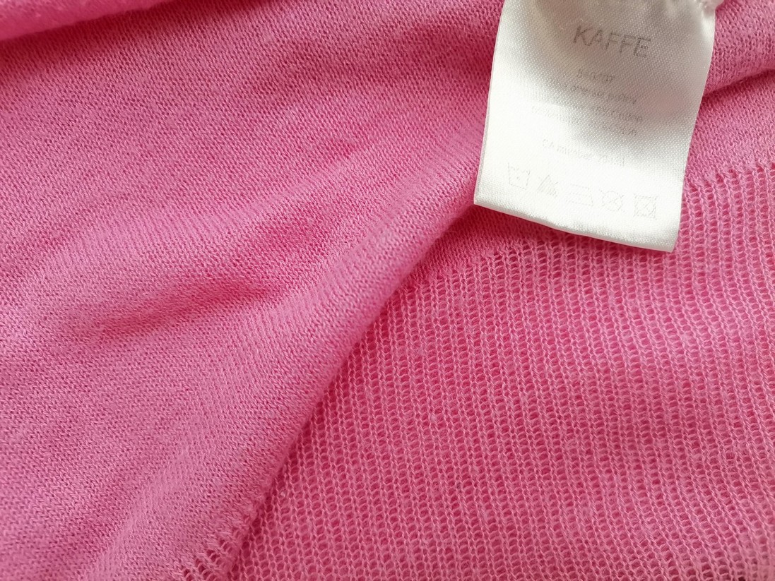 Kaffe Rozmiar M Kolor Różowy Okrągły dekolt Sweter Długi rękaw Materiał Ramie Cienka dzianina