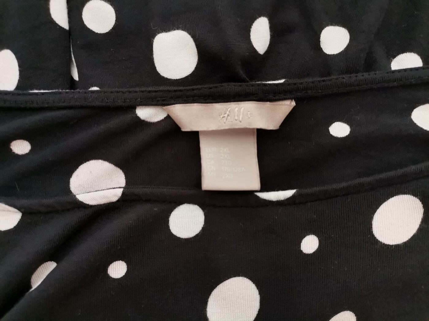 H&m Rozmiar 2XL Kolor Czarny Grochy W łódkę Bluzka Długi rękaw Materiał Wiskoza 100%