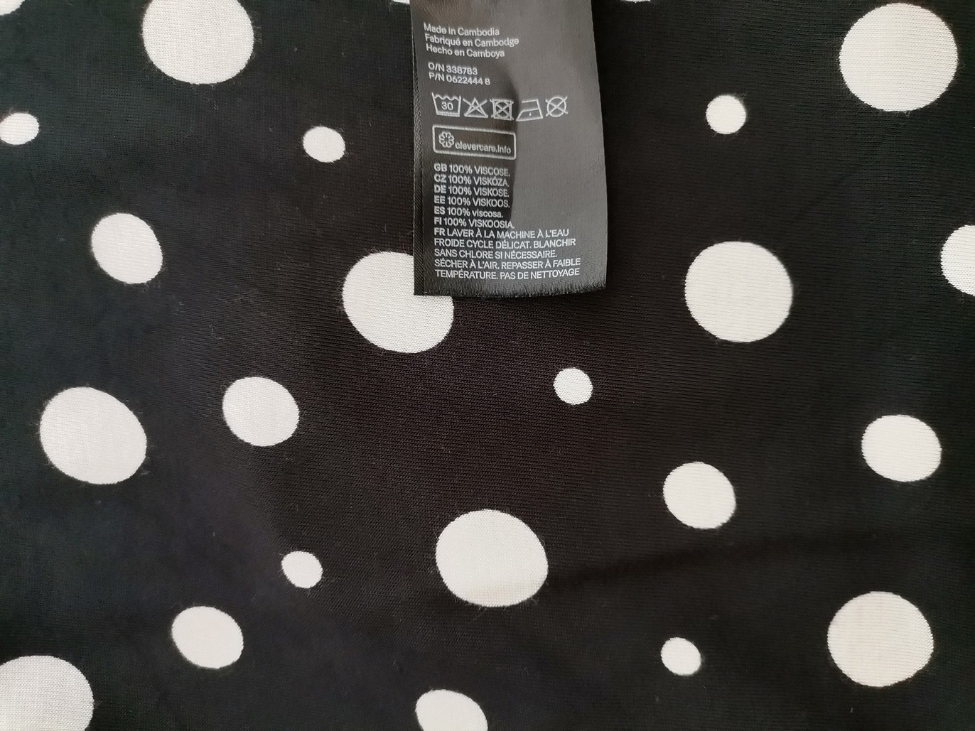 H&m Rozmiar 2XL Kolor Czarny Grochy W łódkę Bluzka Długi rękaw Materiał Wiskoza 100%