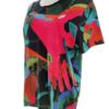 Escada Rozmiar L Kolor Kolorowa Crew Neck Bluzka Krótki rękaw Materiał Bawełna 100%