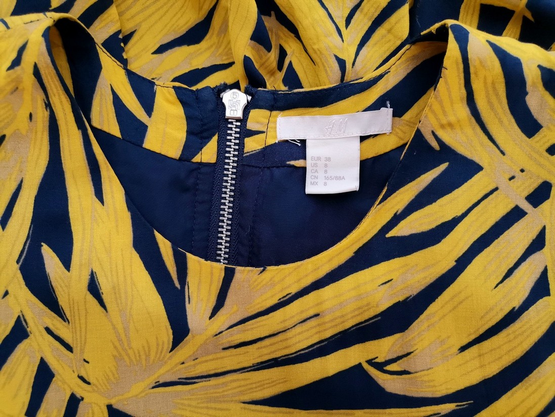 H&m Rozmiar 38 Kolor Żółty Okrągły dekolt Sukienka Rozkloszowana Bezrękawnik Do Kolan Materiał Wiskoza 100% H&m Rozmiar 38 Kolor Żółty Okrągły dekolt Sukienka Rozkloszowana Bezrękawnik Do Kolan Materiał Wiskoza 100%
