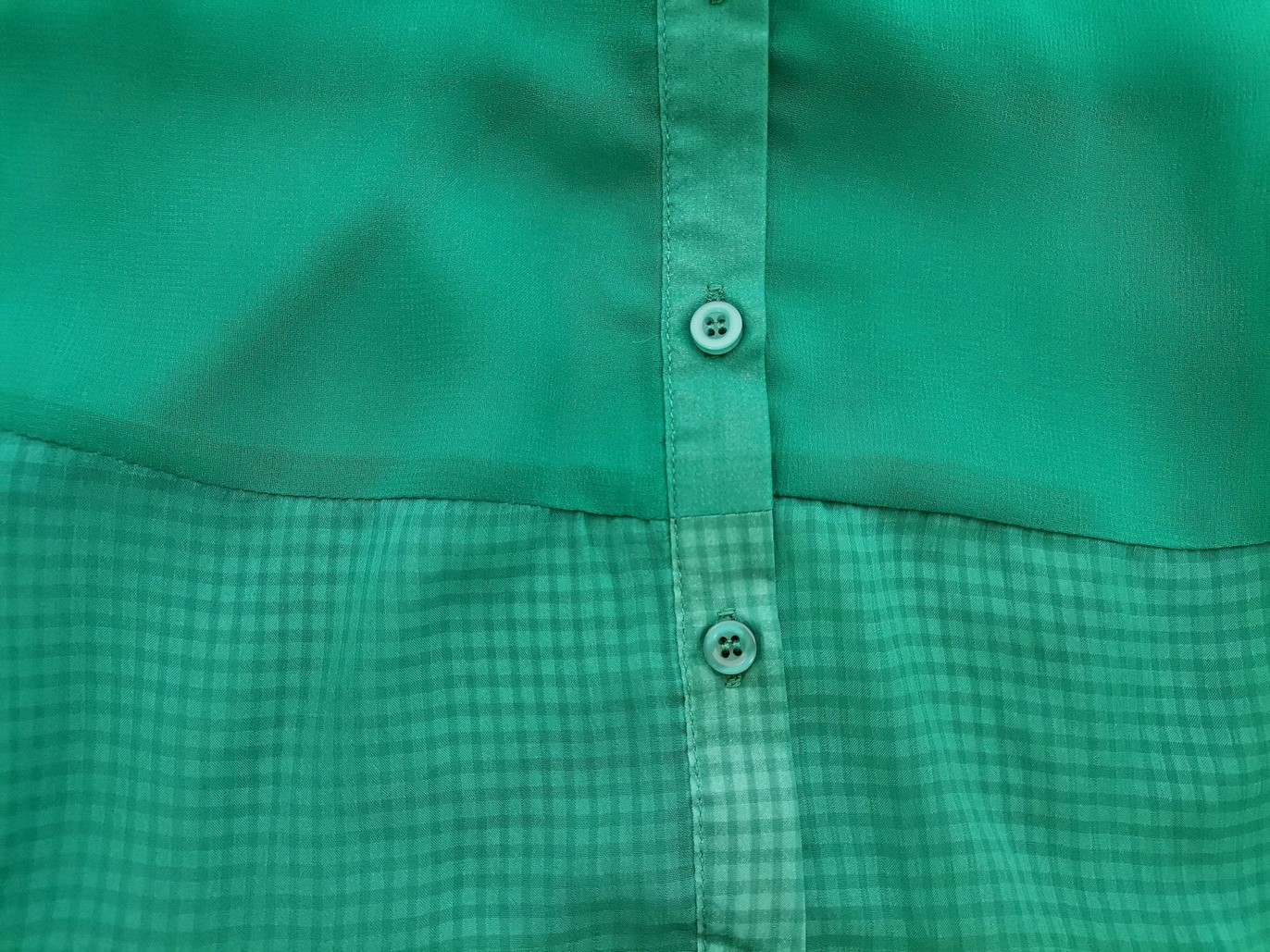 IMG_20220819_123147.jpg Vero moda Rozmiar XS/S Kolor Zielony Krata Dekolt U Bluzka Krótki rękaw