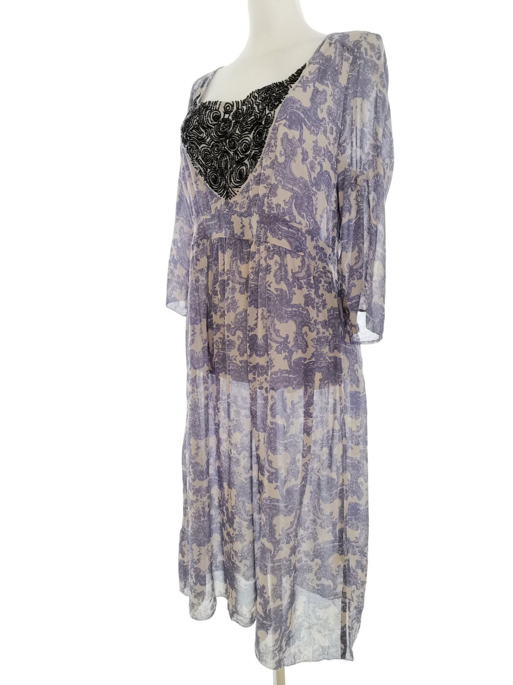 Noa noa Rozmiar M Kolor Fioletowy Damask Paisley Kwadratowy dekolt Tunika Bluzka Rękaw 3/4 Materiał Wiskoza 100% Noa noa Rozmiar M Kolor Fioletowy Damask Paisley Kwadratowy dekolt Tunika Bluzka Rękaw 3/4 Materiał Wiskoza 100%