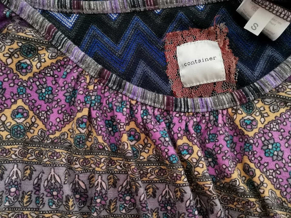 CONTAINER Rozmiar S Kolor Fioletowy Okrągły dekolt Sukienka Sheath Długi rękaw Midi Materiał Bawełna CONTAINER Rozmiar S Kolor Fioletowy Okrągły dekolt Sukienka Sheath Długi rękaw Midi Materiał Bawełna
