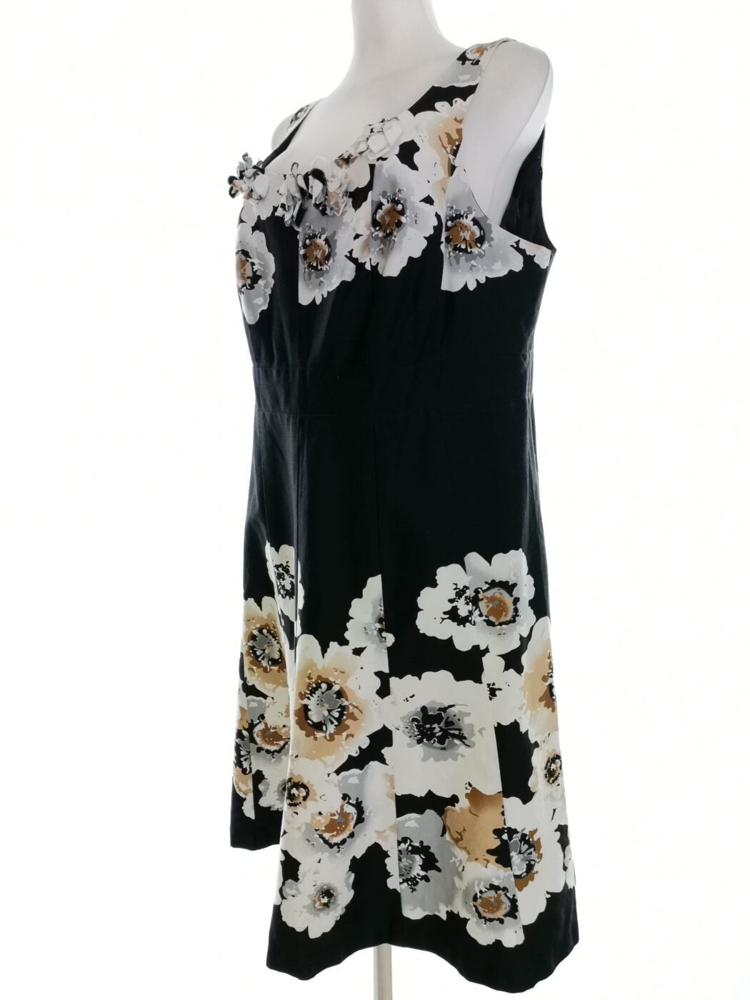 Dressbarn Rozmiar 14 (42) Kolor Czarny Okrągły dekolt Sukienka Letnia Bezrękawnik Midi Materiał Bawełna Dressbarn Rozmiar 14 (42) Kolor Czarny Okrągły dekolt Sukienka Letnia Bezrękawnik Midi Materiał Bawełna