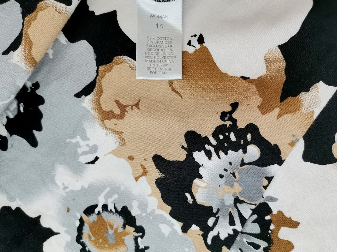 Dressbarn Rozmiar 14 (42) Kolor Czarny Okrągły dekolt Sukienka Letnia Bezrękawnik Midi Materiał Bawełna Dressbarn Rozmiar 14 (42) Kolor Czarny Okrągły dekolt Sukienka Letnia Bezrękawnik Midi Materiał Bawełna