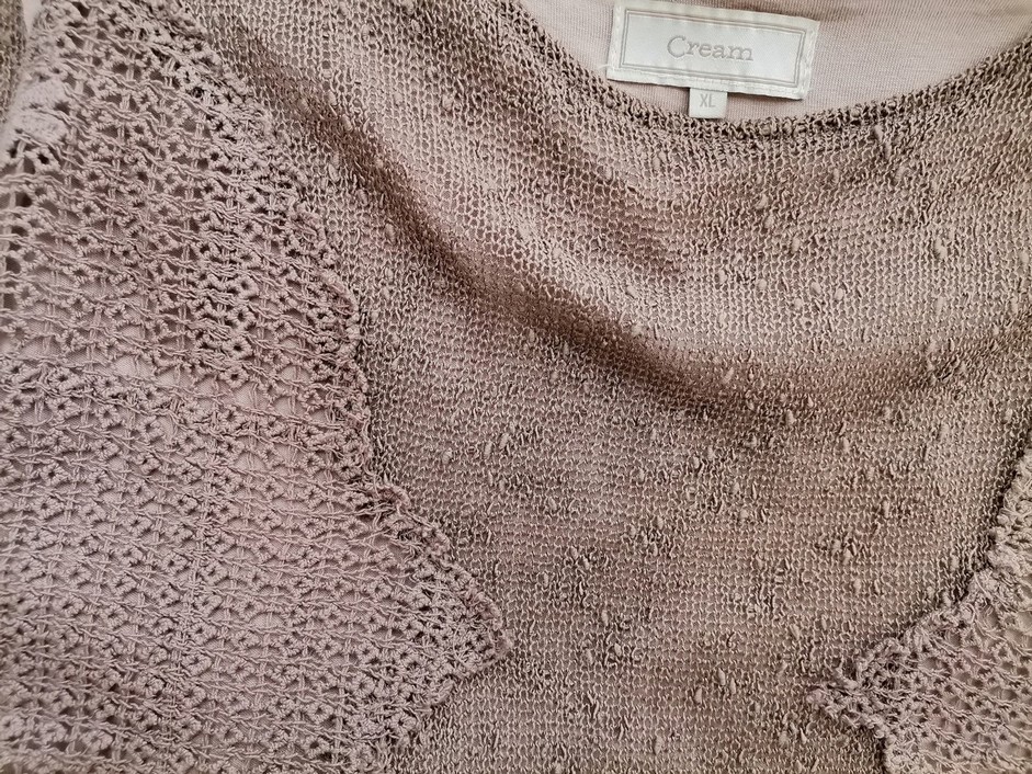 Cream Rozmiar XL Kolor Beżowy Okrągły dekolt Sukienka Prostokątna Bezrękawnik Midi