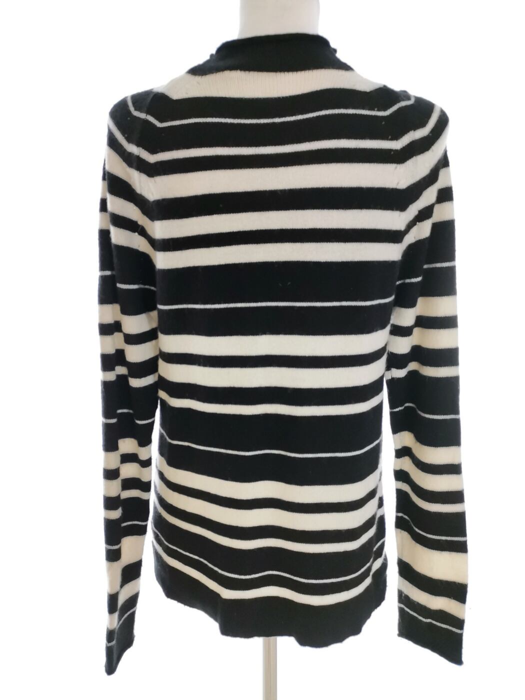 Gap Rozmiar S Kolor Czarny Pasy Pół golf Sweter Długi rękaw Materiał Wełna Merino Cienka dzianina