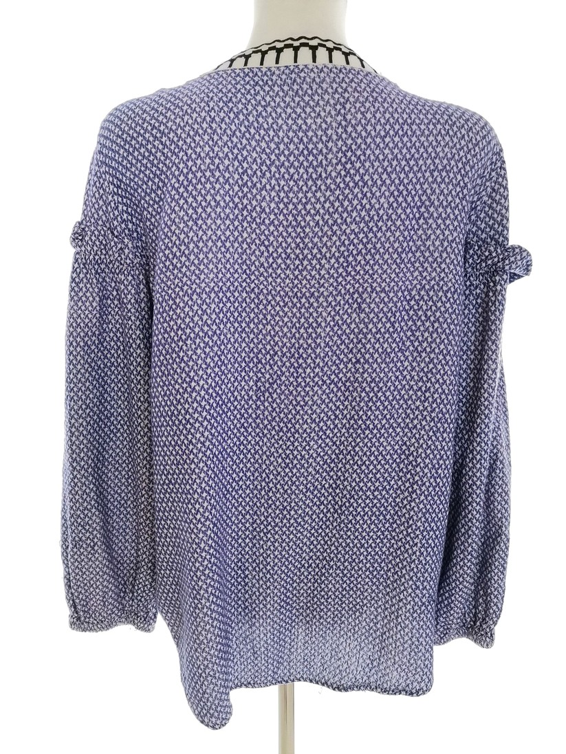 River island Rozmiar 12 (38) Kolor Fioletowy Keyhole Crew Neck Bluzka Długi rękaw