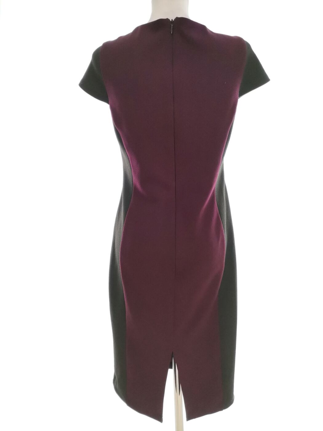Rozmiar 10 (38) Kolor Fioletowy W serek Sukienka Sheath Krótki rękaw Midi Rozmiar 10 (38) Kolor Fioletowy W serek Sukienka Sheath Krótki rękaw Midi