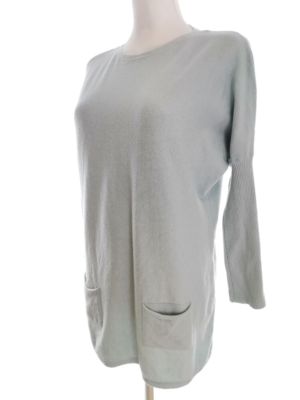 Gallery Rozmiar S Kolor Niebieski Crew Neck Tunika Bluzka Długi rękaw Materiał Wiskoza