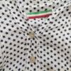 Italy Rozmiar 46/48 Kolor Biały Geometryczny Split Crew Neck Tunika Popover Bluzka Rękaw 3/4 Materiał Wiskoza