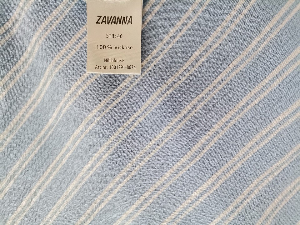 Zavanna Rozmiar 46 Kolor Niebieski Pasy W serek Bluzka Rękaw 3/4 Materiał Wiskoza 100%