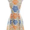 Miss selfridge Rozmiar 8 (36) Kolor Pomarańczowy Crew Neck Sukienka A-Line Bezrękawnik Do Kolan
