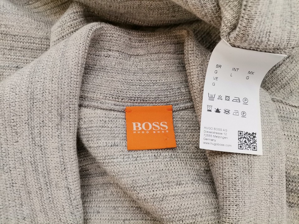 Hugo Boss Rozmiar L Kolor Szary Męski Sweter Rozpinany Długi rękaw Materiał Bawełna 100%