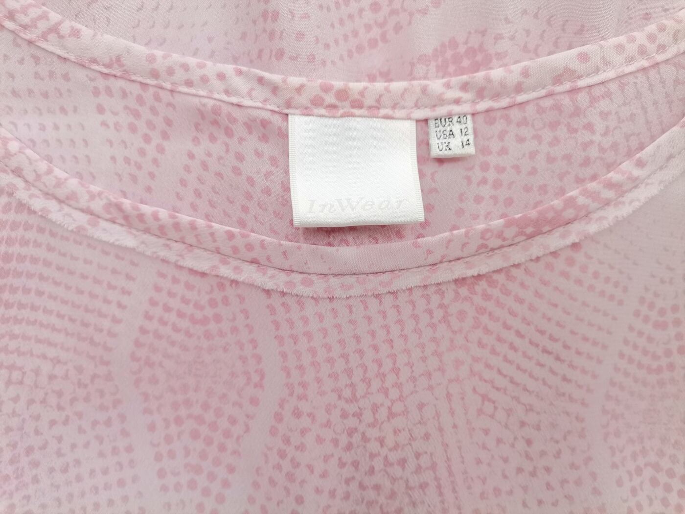 InWear Rozmiar 40 Kolor Różowy Okrągły dekolt Bluzka Krótki rękaw Materiał Wiskoza