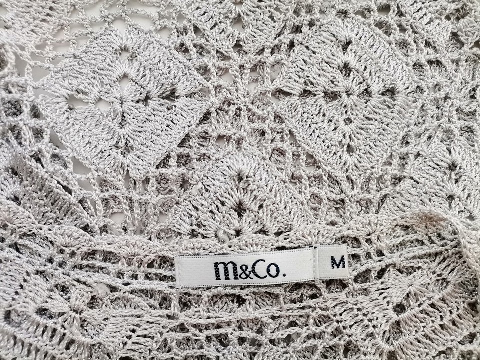 IMG_20220831_140009.jpg M&Co Rozmiar M Kolor Szary W serek Bolerko Kardigan Rękaw 3/4 Materiał Wiskoza Otwarta dzianina