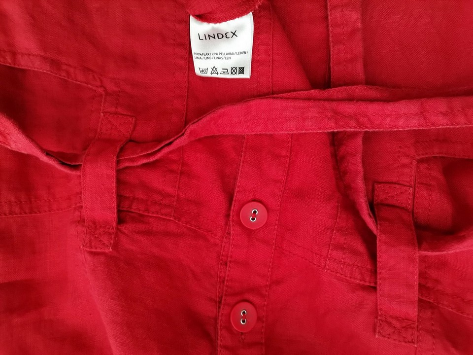 Lindex Rozmiar 36 Kolor Czerwony Kołnierz Sukienka Koszulowa Rękaw 3/4 Midi Materiał Len 100% Lindex Rozmiar 36 Kolor Czerwony Kołnierz Sukienka Koszulowa Rękaw 3/4 Midi Materiał Len 100%