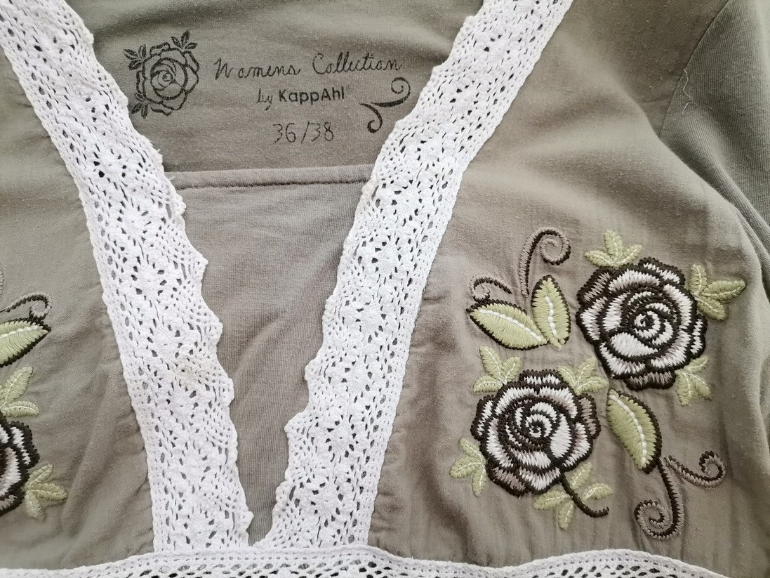 Kappahl Rozmiar 36/38 Kolor Khaki Kwadratowy dekolt Sukienka A-Line Rękaw 3/4 Do Kolan Materiał Wiskoza Kappahl Rozmiar 36/38 Kolor Khaki Kwadratowy dekolt Sukienka A-Line Rękaw 3/4 Do Kolan Materiał Wiskoza
