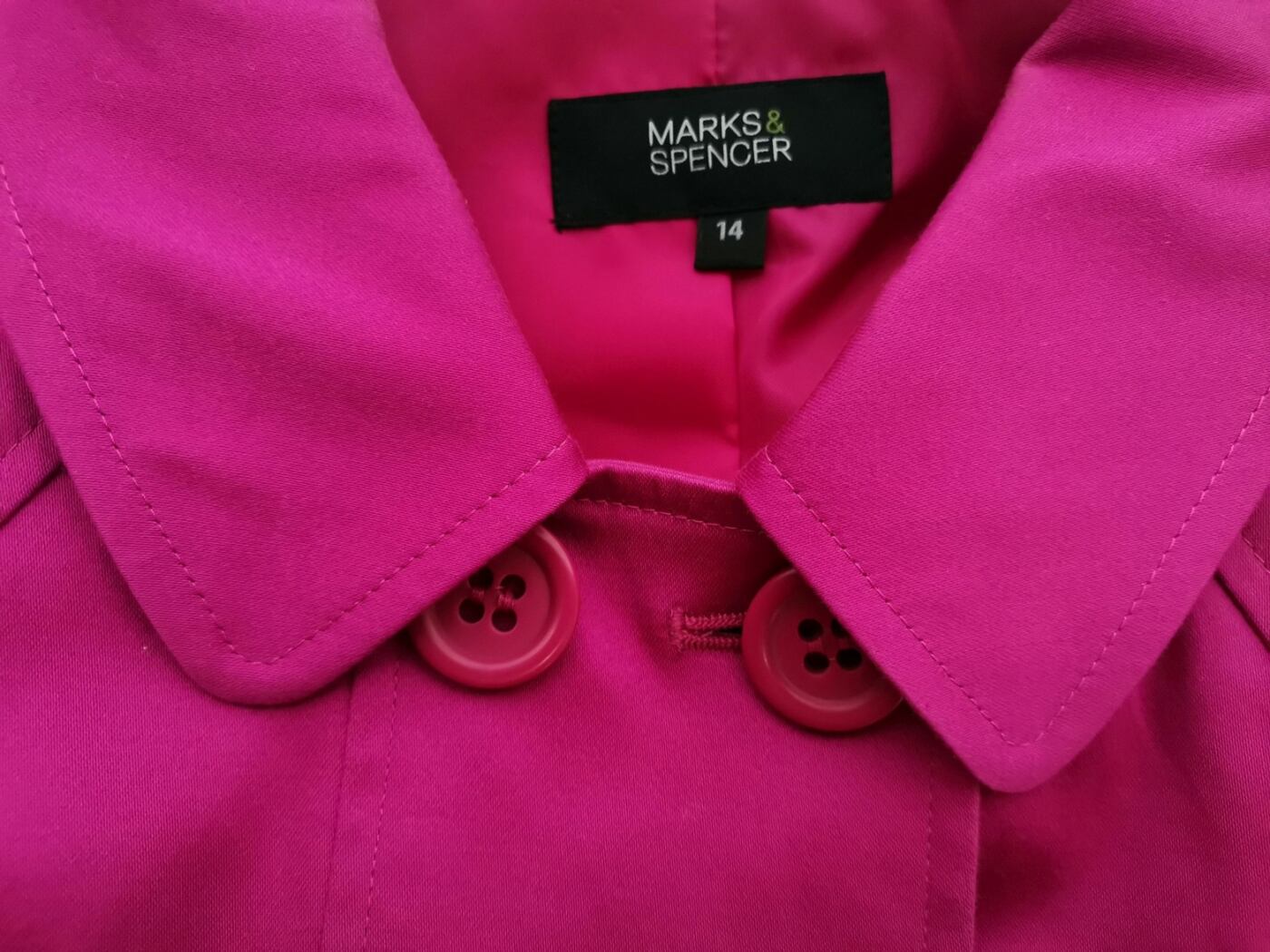 IMG_20220906_142521.jpg Marks&spencer Rozmiar 14 (42) Kolor Różowy Kurtka Długi rękaw Materiał Bawełna