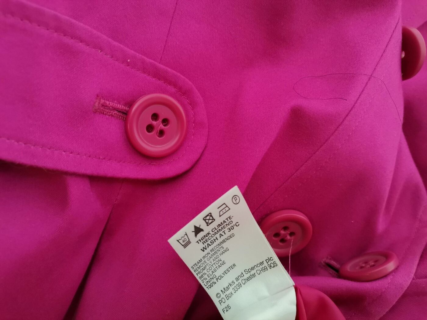 IMG_20220906_142533.jpg Marks&spencer Rozmiar 14 (42) Kolor Różowy Kurtka Długi rękaw Materiał Bawełna