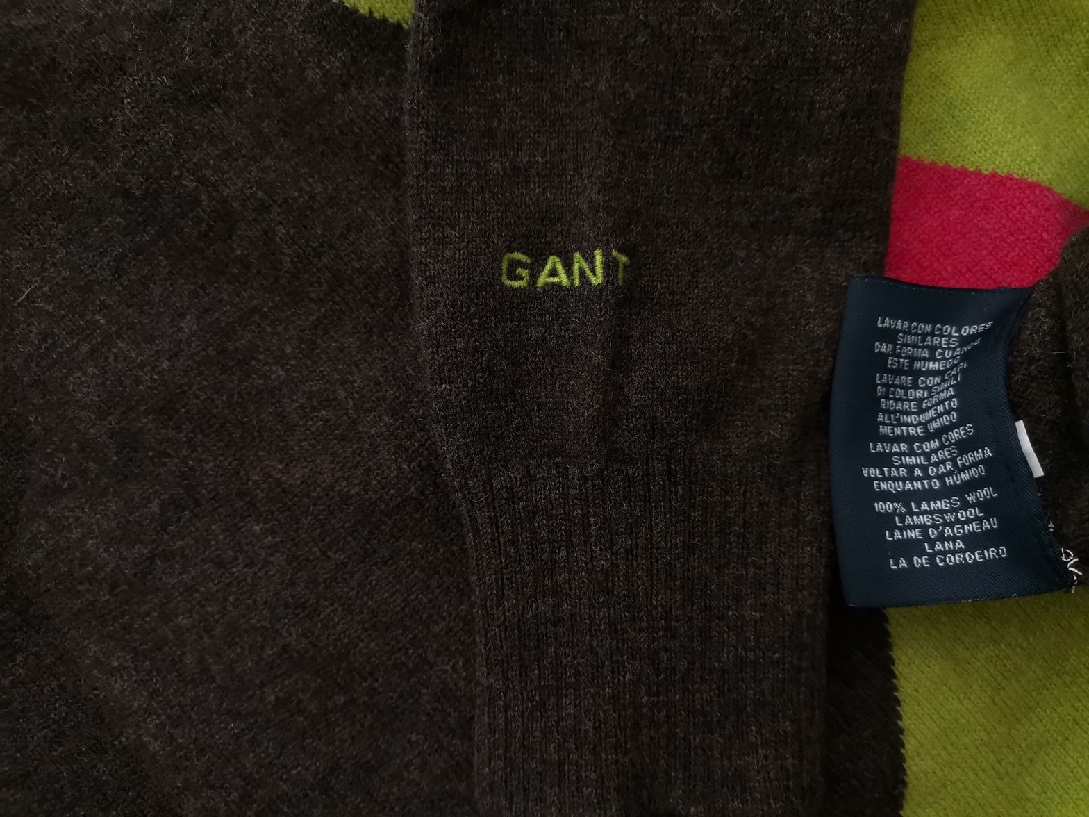 IMG_20220908_121711.jpg Gant Rozmiar XL Kolor Brązowy Męski Sweter Długi rękaw Materiał Wełna Jagnięca 100%