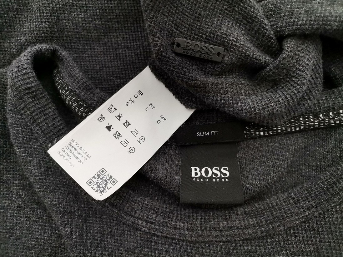 IMG_20220908_122423.jpg Hugo Boss Rozmiar L Kolor Szary Męski Sweter Długi rękaw Materiał Bawełna 100%