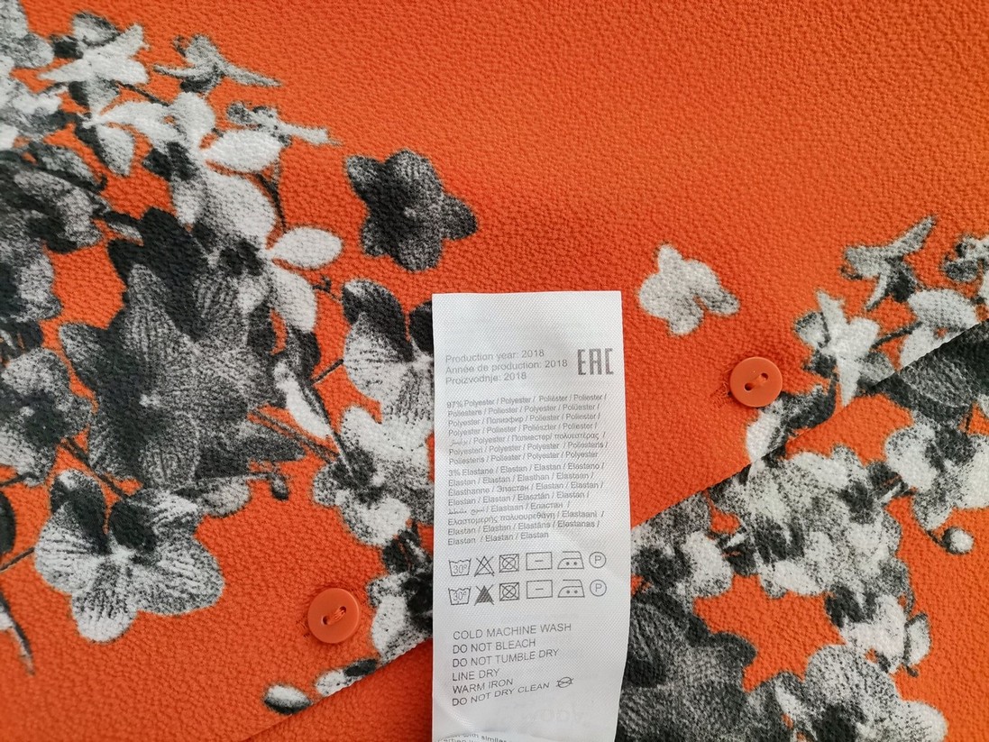 IMG_20220908_133435.jpg Vero moda Rozmiar S Kolor Pomarańczowy Kołnierz Bluzka Zapinana Rękaw 3/4