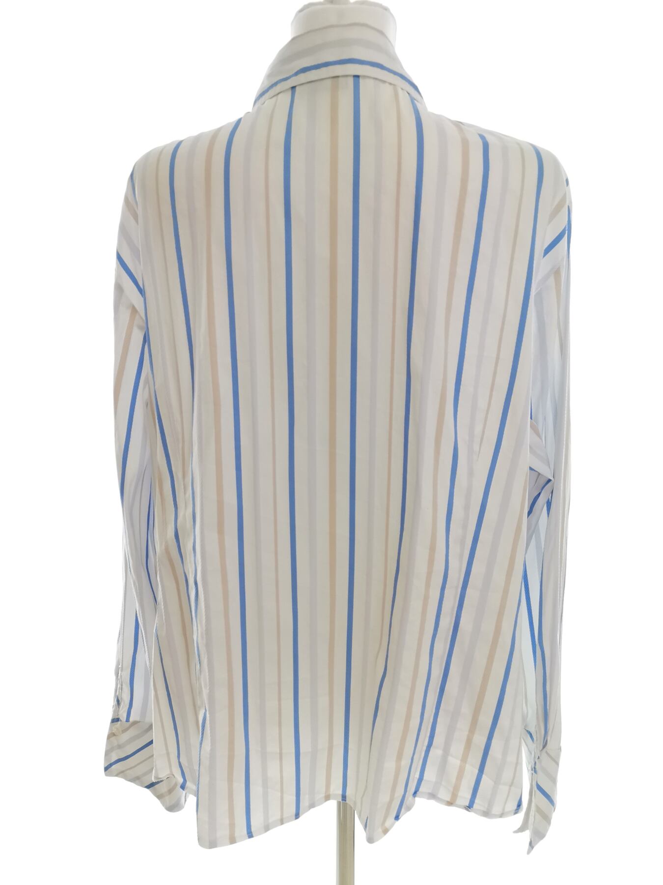 IMG_20220908_135550.jpg Gerry weber Rozmiar 50/52 Kolor Biały Pasy Kołnierz Koszula Zapinana Bluzka Długi rękaw Materiał Bawełna