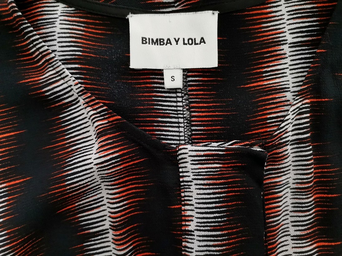 Bimba y Lola Rozmiar S Kolor Czarny Pasy Okrągły dekolt Tunika Bluzka Długi rękaw Materiał Wiskoza 100% Bimba y Lola Rozmiar S Kolor Czarny Pasy Okrągły dekolt Tunika Bluzka Długi rękaw Materiał Wiskoza 100%