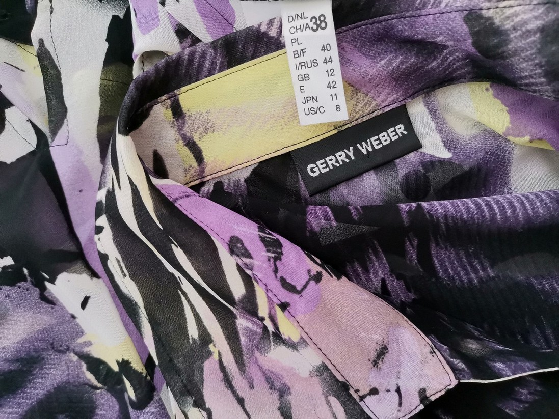 Gerry weber Rozmiar 38 Kolor Fioletowy Kołnierz Bluzka Zapinana Krótki rękaw