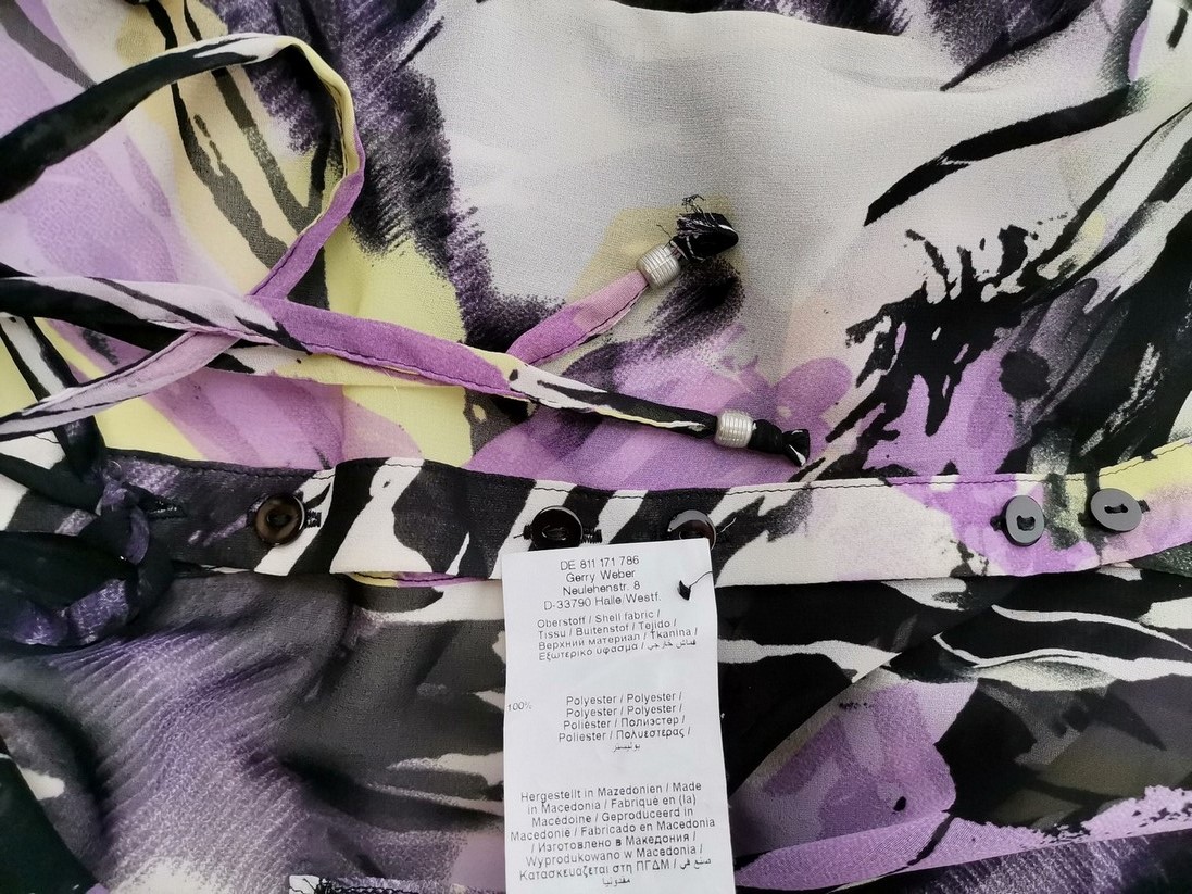 Gerry weber Rozmiar 38 Kolor Fioletowy Kołnierz Bluzka Zapinana Krótki rękaw