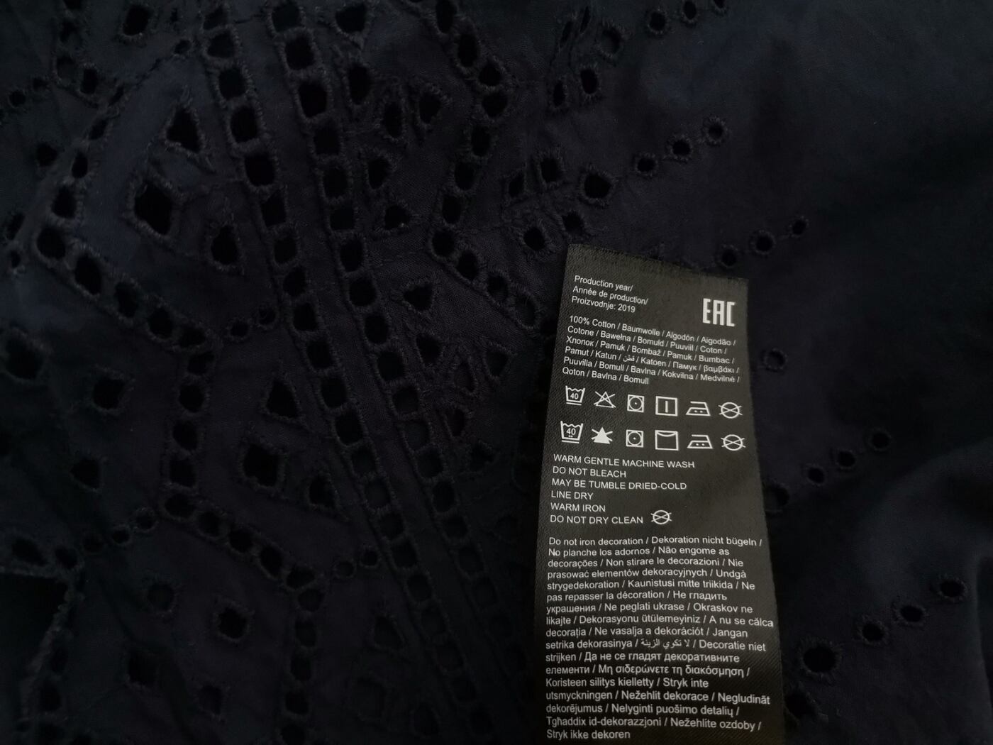 Only Rozmiar 34 Kolor Granatowy Crew Neck Bluzka Krótki rękaw Materiał Bawełna 100%