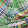 Deluca Rozmiar L Kolor Zielony Krata Split Crew Neck Tunika Bluzka Krótki rękaw Materiał Bawełna 100%